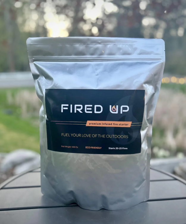 2 Gallon Fired Up Fire Starter Mylar Bag with Scoop (20-25 fires)
